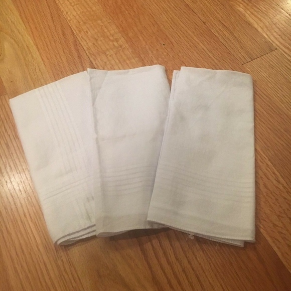 Target Accessories Mens Target Set Of 3 White Handkerchiefs New